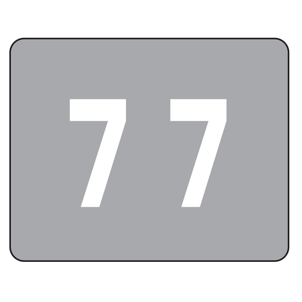 7834 Color-Coded Numeric 7, Label Sheet, Gray, 500 per Roll 67347